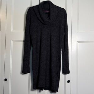 Doublju Elegant Charcoal Cowl Neck Sweater Dress
